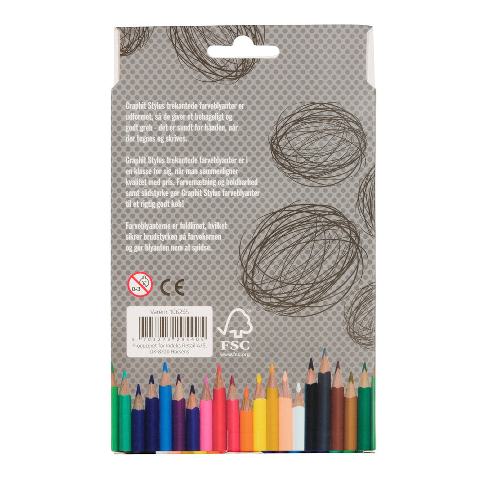 Farveblyanter graphit stylus 36 stk