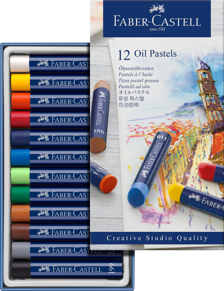 Oliekridt Faber-Castell pastels 12 stk