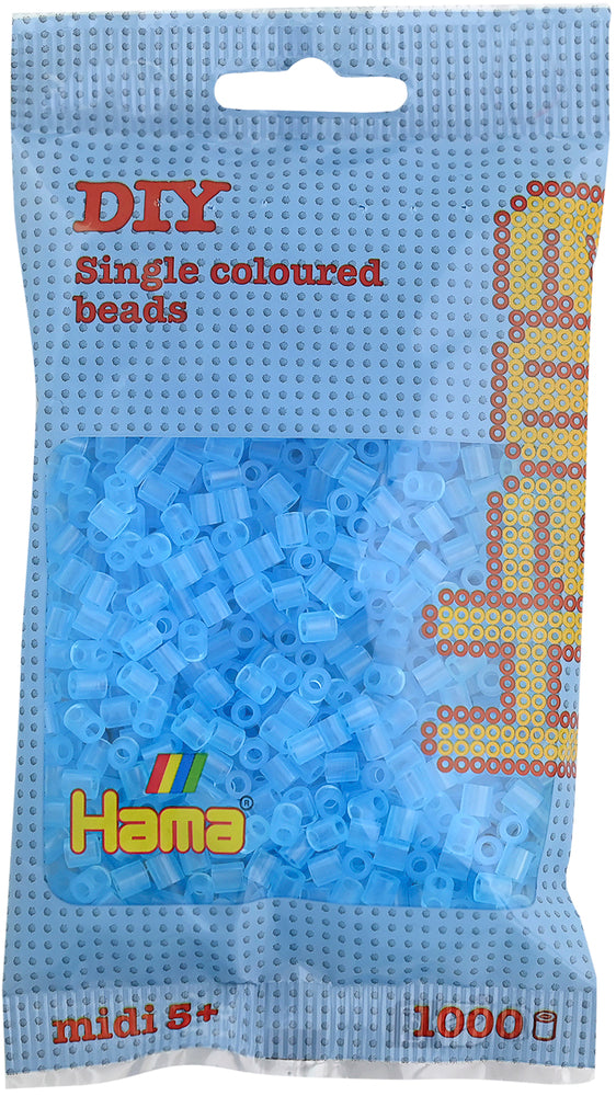 Hama midi perler 1000 stk trans blå 73