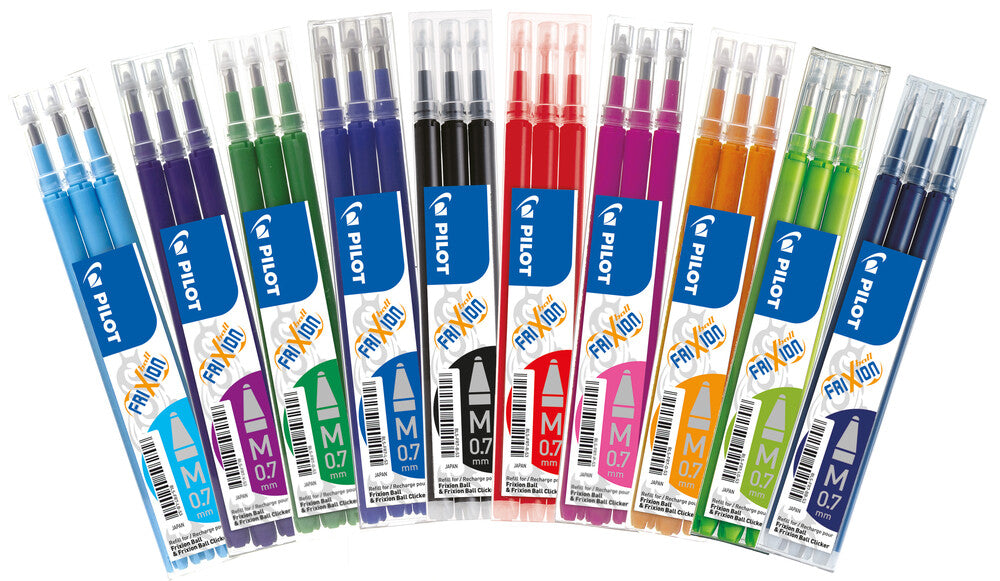 Refill Pilot frixion blå/sort 0.7 mm pakke m/3 stk