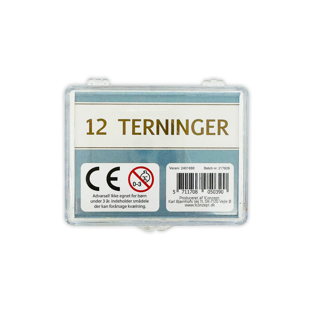 Terninger 12 stk. i æske