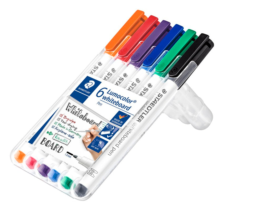 Whiteboardmarker Staedtler 6 asst farver 1mm