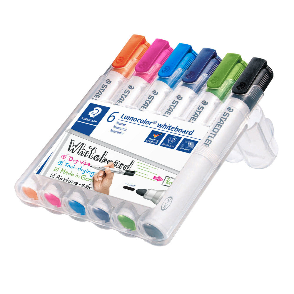 Whiteboardmarker sæt Staedtler lumocolor 6 ass farver 2 mm