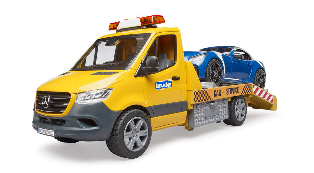 Autotransporter Bruder Mercedes-Benz Sprinter med roadster bil