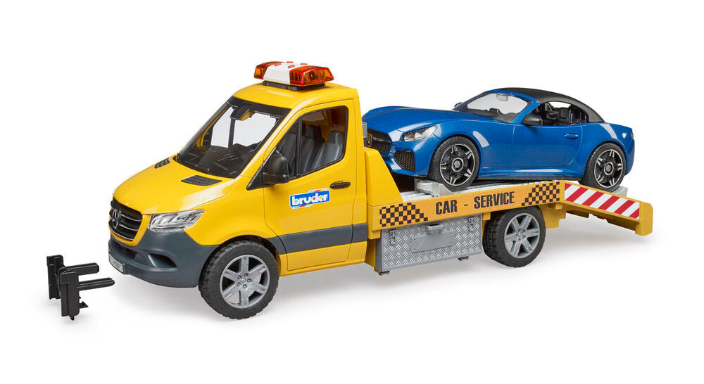 Autotransporter Bruder Mercedes-Benz Sprinter med roadster bil