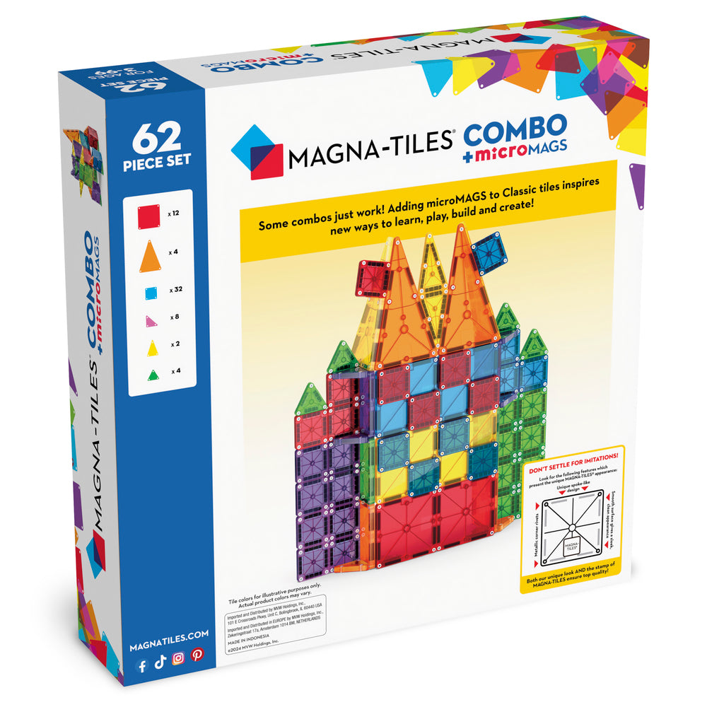 MAGNA-TILES microMAGS Combo 62 stk