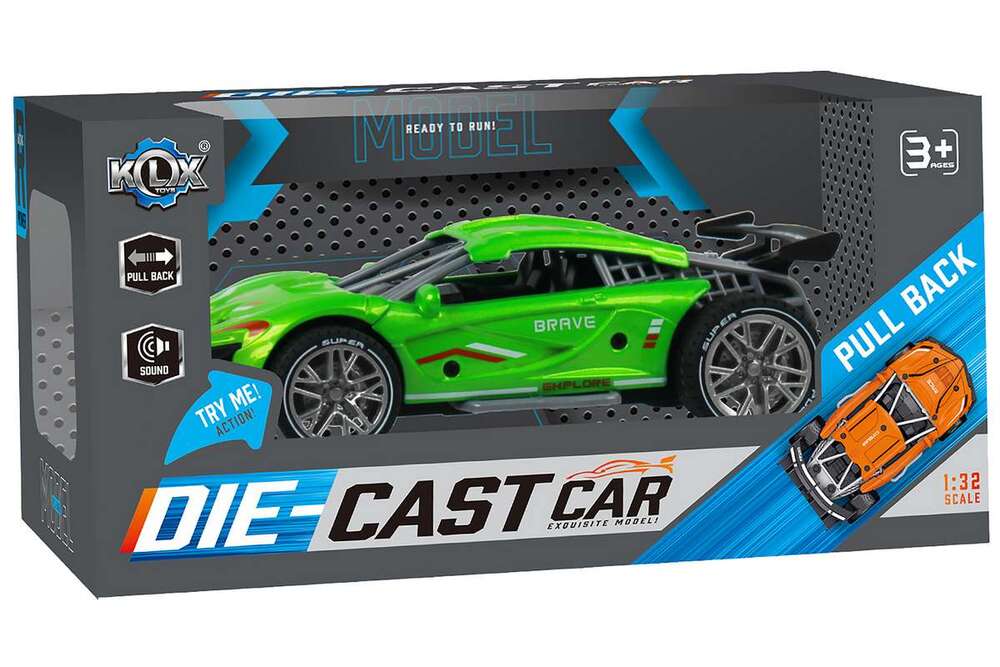 Die-Cast pull-back bil grøn
