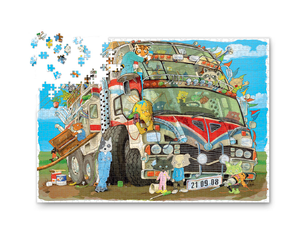 Den fantastiske bus - puslespil 1000 brikker