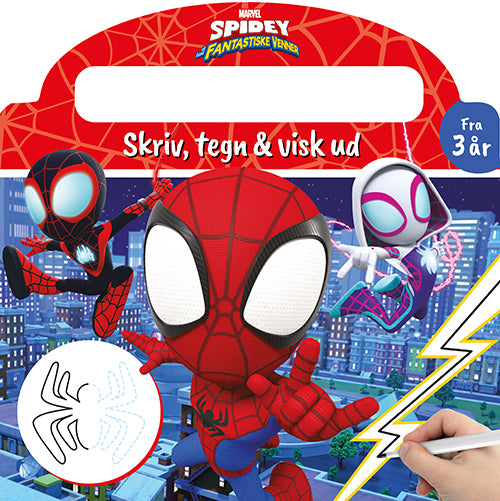 Marvel - Spidey - Skriv og visk ud (papbog med ikke-permanent pen)