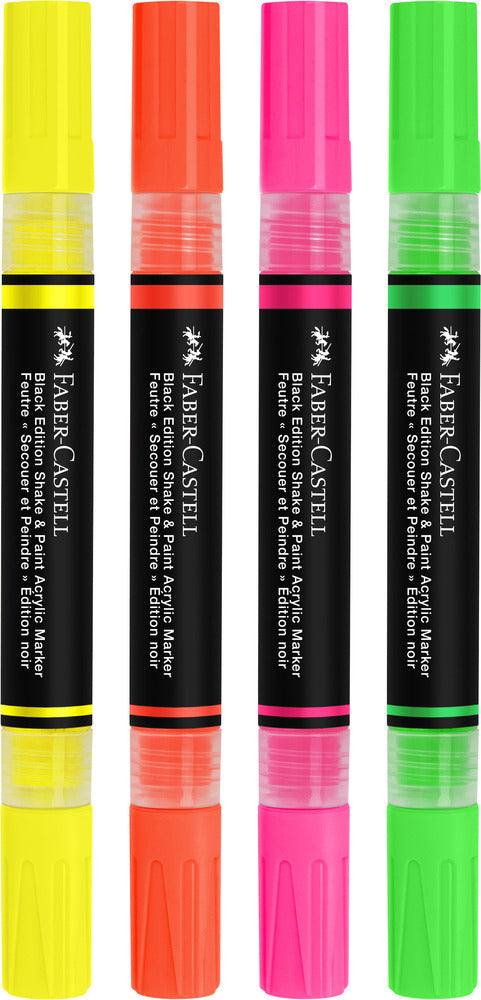 Marker Faber-Castell 4 Neon Black Edition Shake & Paint 2I1