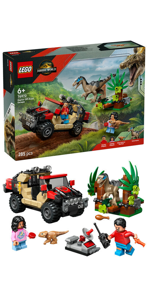 76972 LEGO Jurassic World Offroad-flugt fra raptor