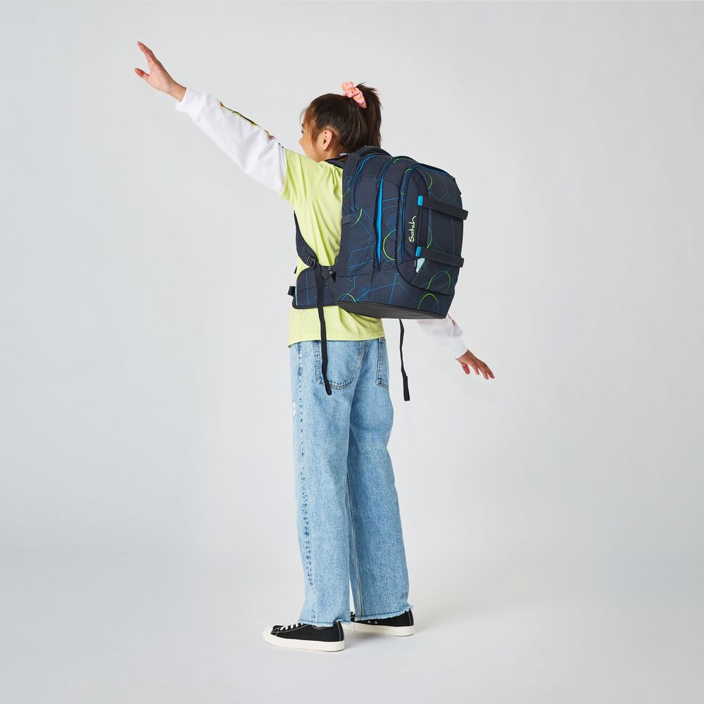 Skoletaske Satch Blue Tech