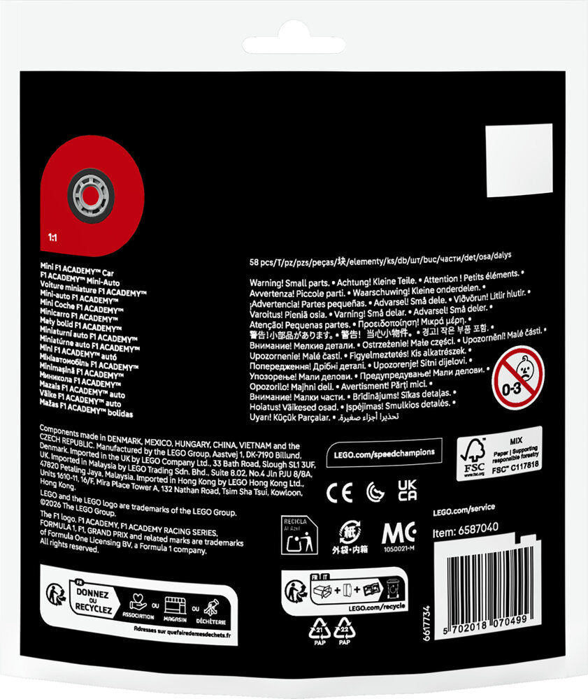 30734 LEGO Recruitment Bags F1 ACADEMY™ minibil