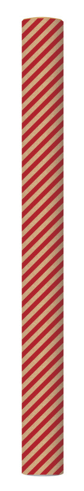 Gavepapir Kraft Rød Stribet 3 M X 70 Cm