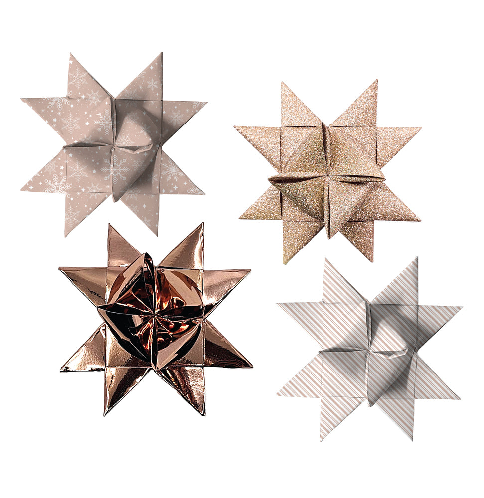 Stjernestrimler Rosegold/Hvid Mix 15Mm/25Mm