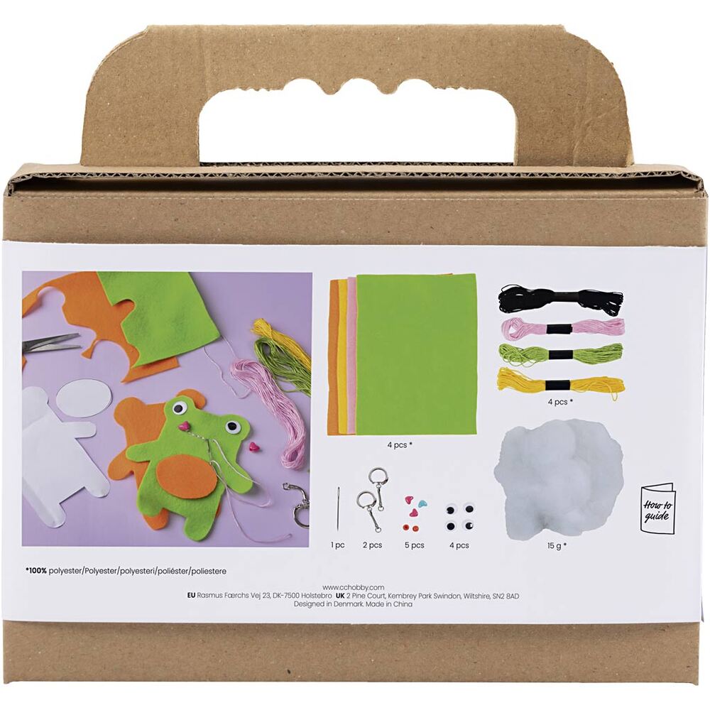 Syning Mini DIY Kit Frø og bamse ass. Farver