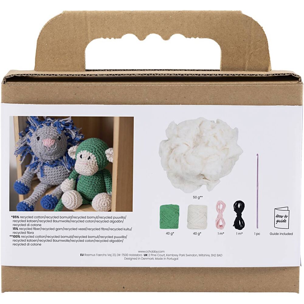 hækle japanske DIY Kit Amigurumi Abe grøn/off white