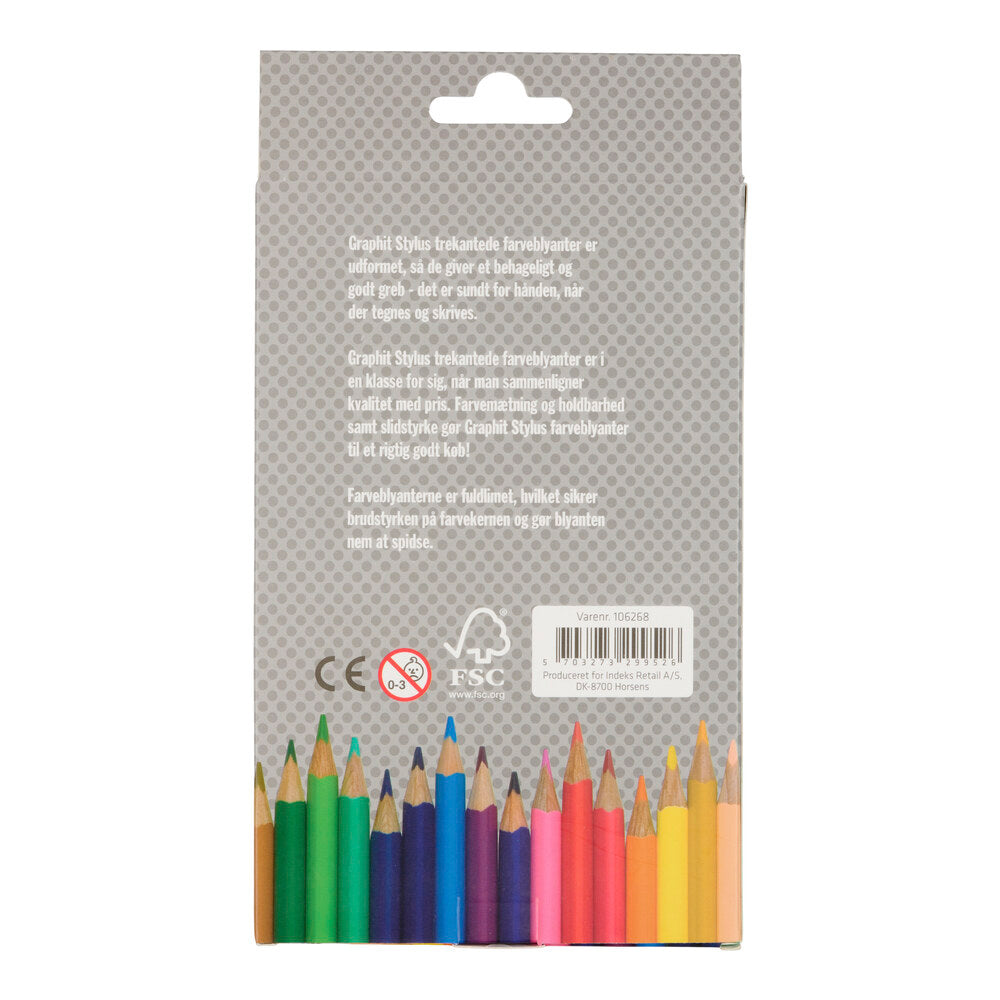 Farveblyanter graphit stylus jumbo 12 stk