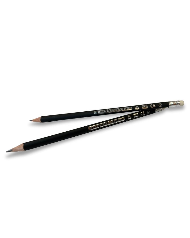 Blyant Graphit Stylus soft grip sort 12 stk
