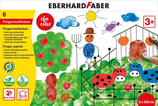 Eberhard Faber vaskbar fingermaling i 6 farver
