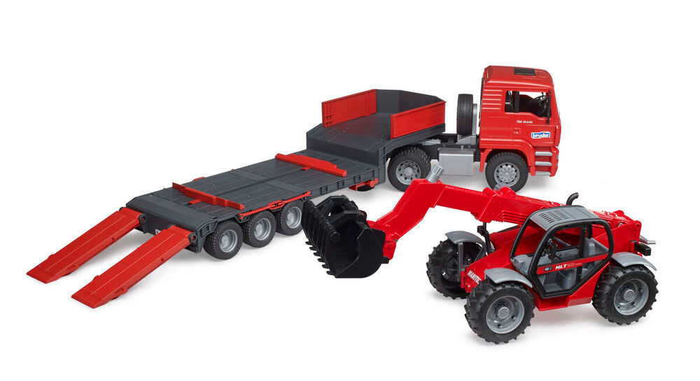 Kranbil Bruder MAN TGA med teleskoplæsser Manitou MT633