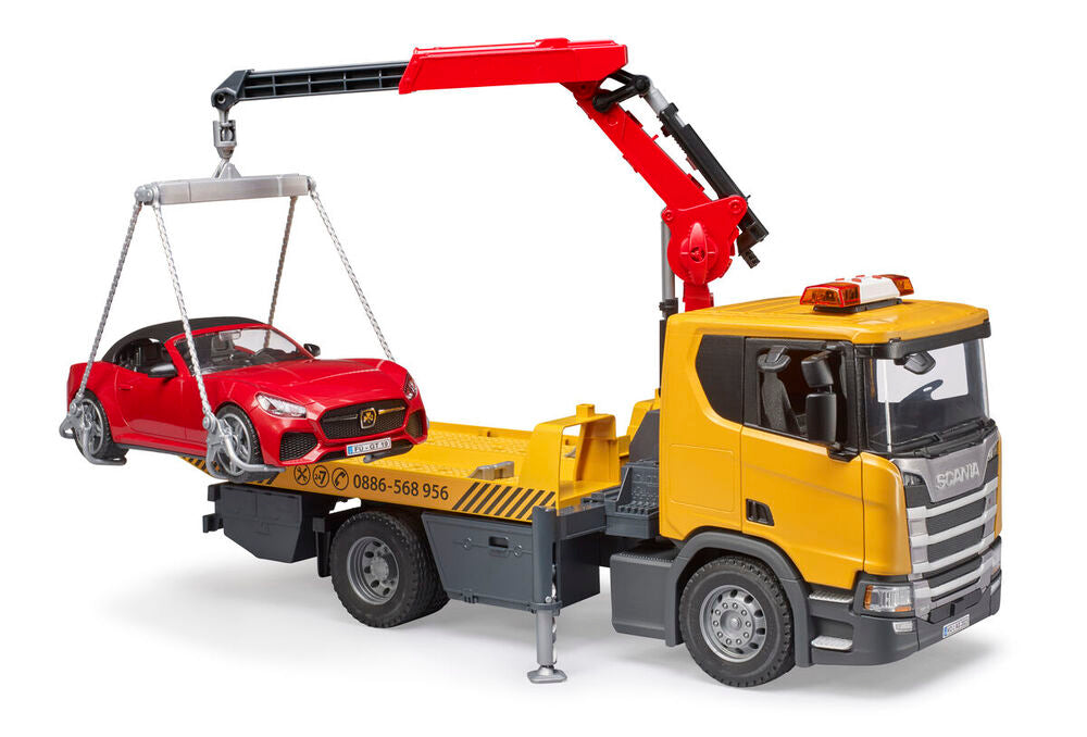 Autotransporter Bruder Scania Super 560R med roadster bil