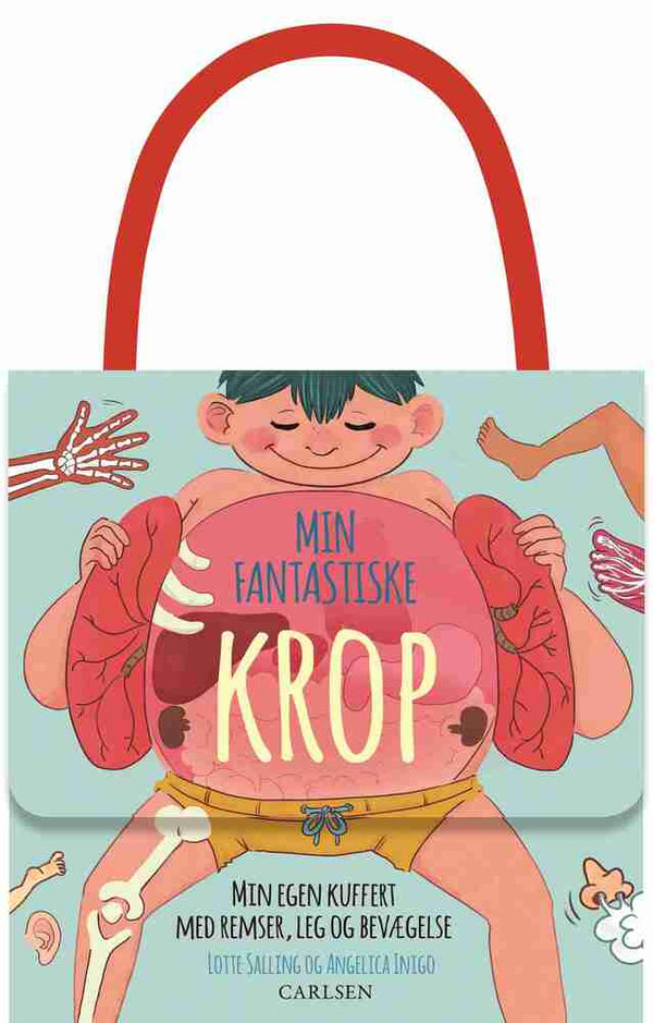 Min fantastiske krop – Min egen kuffert med remser, leg og bevægelse – børnebog om kroppen