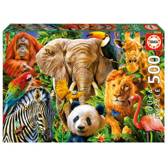 Puslespil Wild animal collage 500 brikker