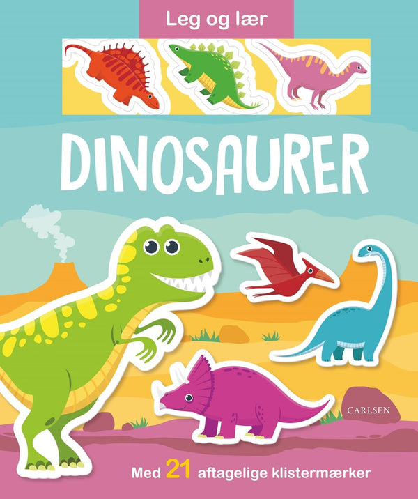 Klistermærkebog med dinosaurer fra ca. 3 år