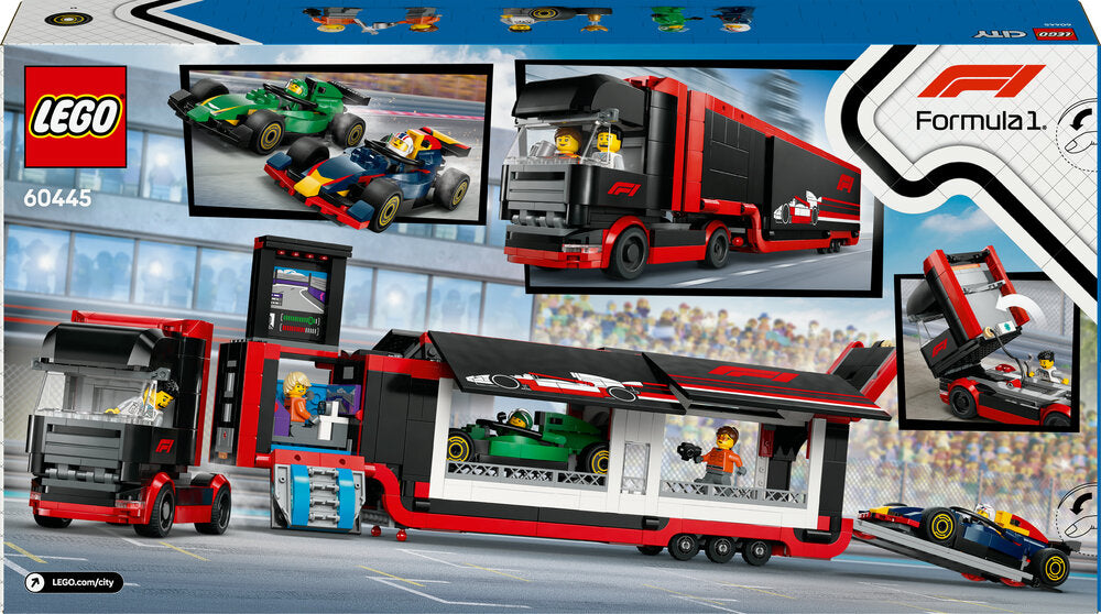 60445 LEGO City F1®-lastbil med RB20 og AMR24 F1®-biler
