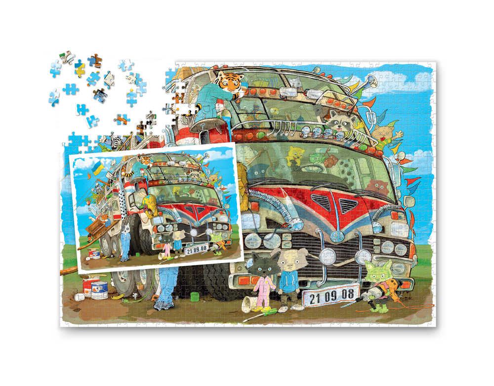 Den fantastiske bus - puslespil 1000 brikker