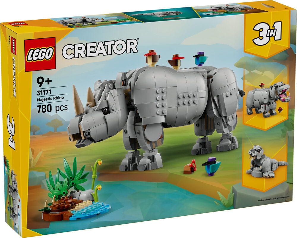 31171 LEGO Creator Vilde dyr: Majestætisk næsehorn med fugle
