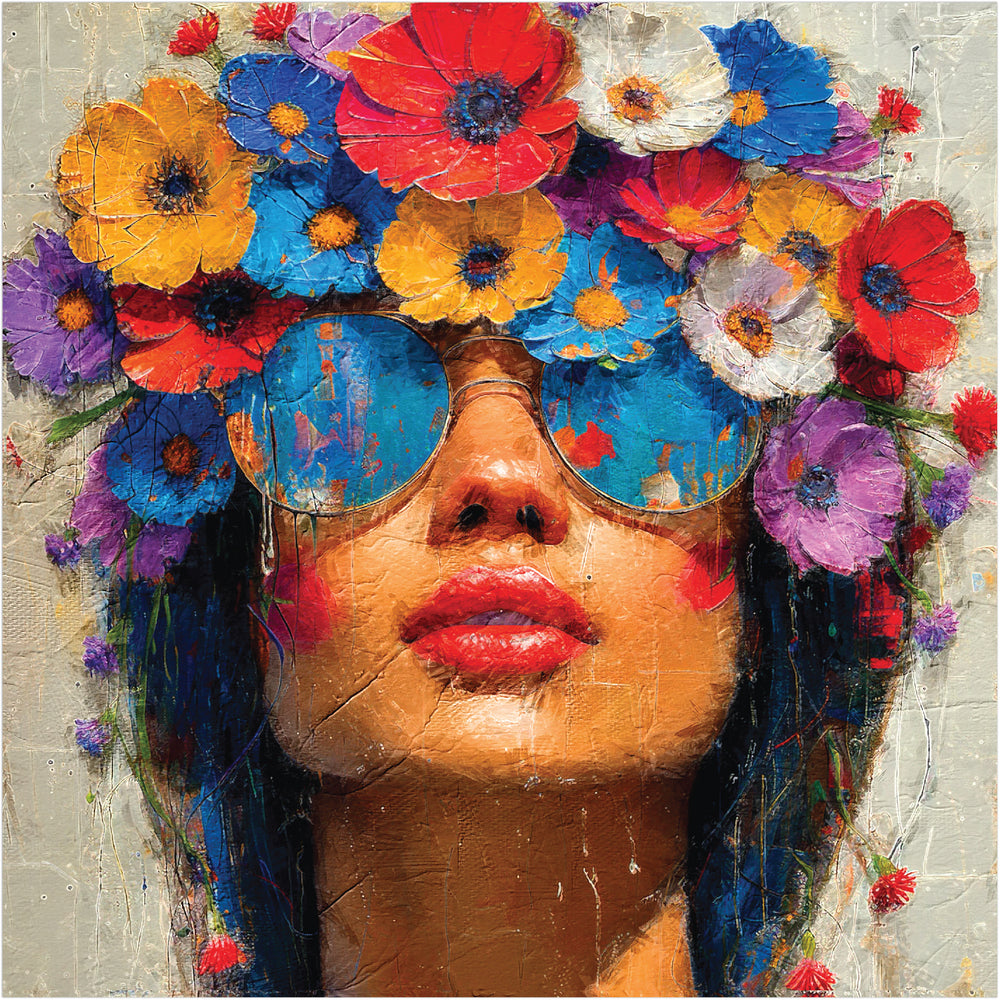 Diamond Art Ansigt/Blomst Mix 40X40Cm