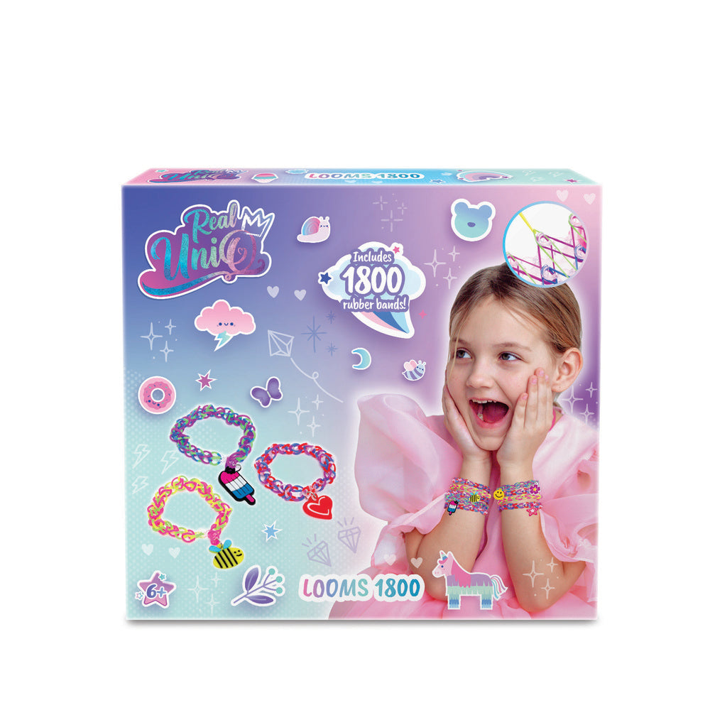 Real UniQ loombands med 1800 stk