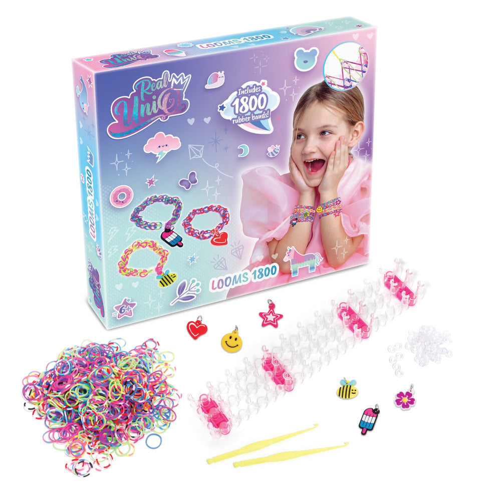 Real UniQ loombands med 1800 stk