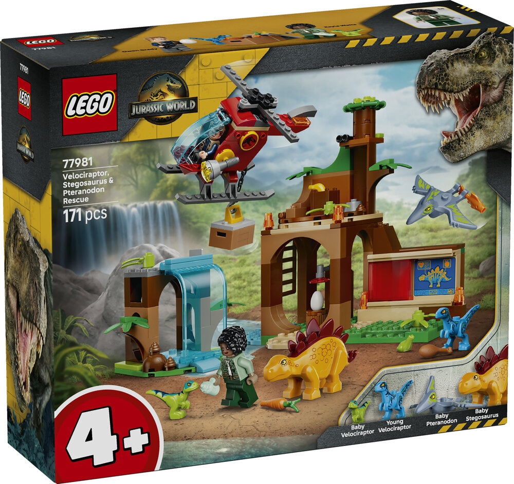 LEGO Jurassic World 77981 Redningsaktion: Velociraptor, stegosaurus og pteranodon