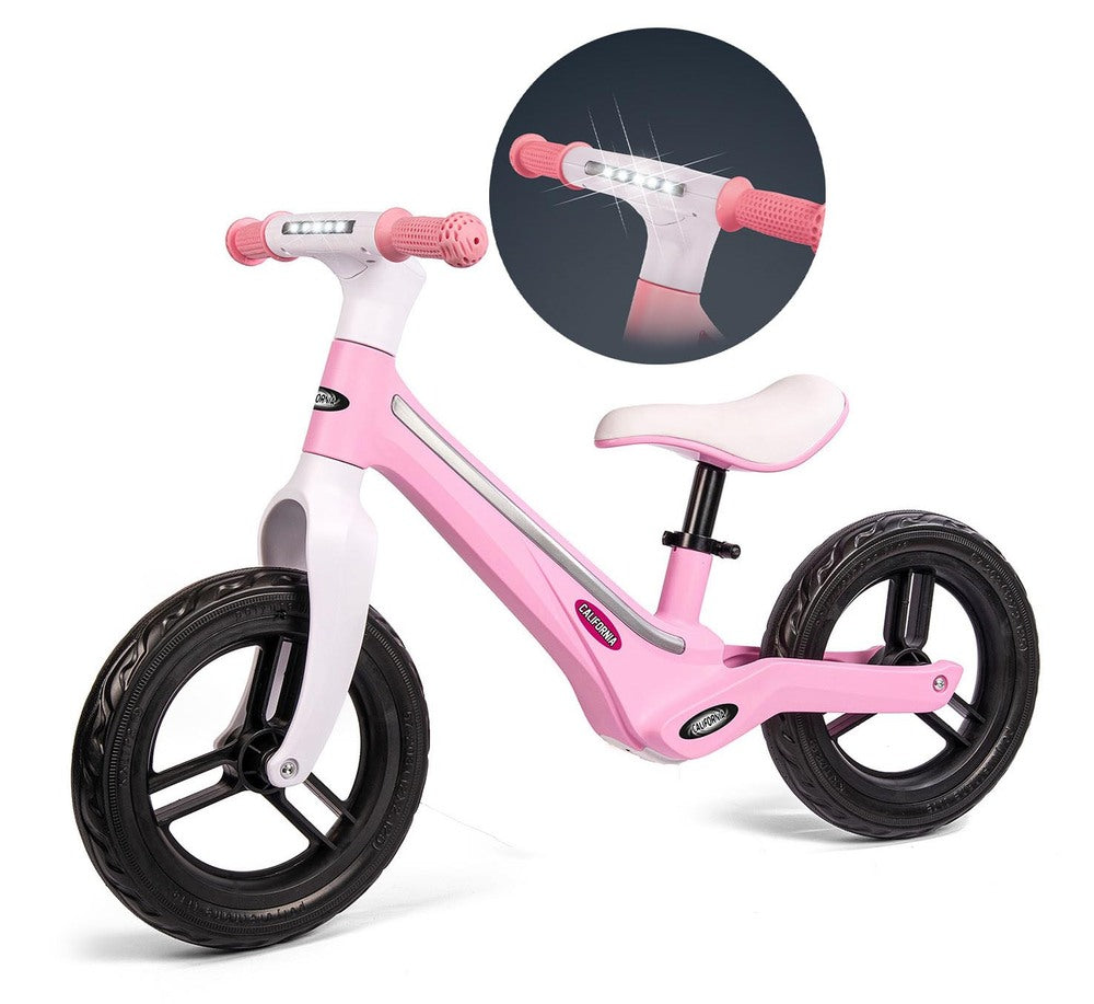 California løbecykel med lys, pink
