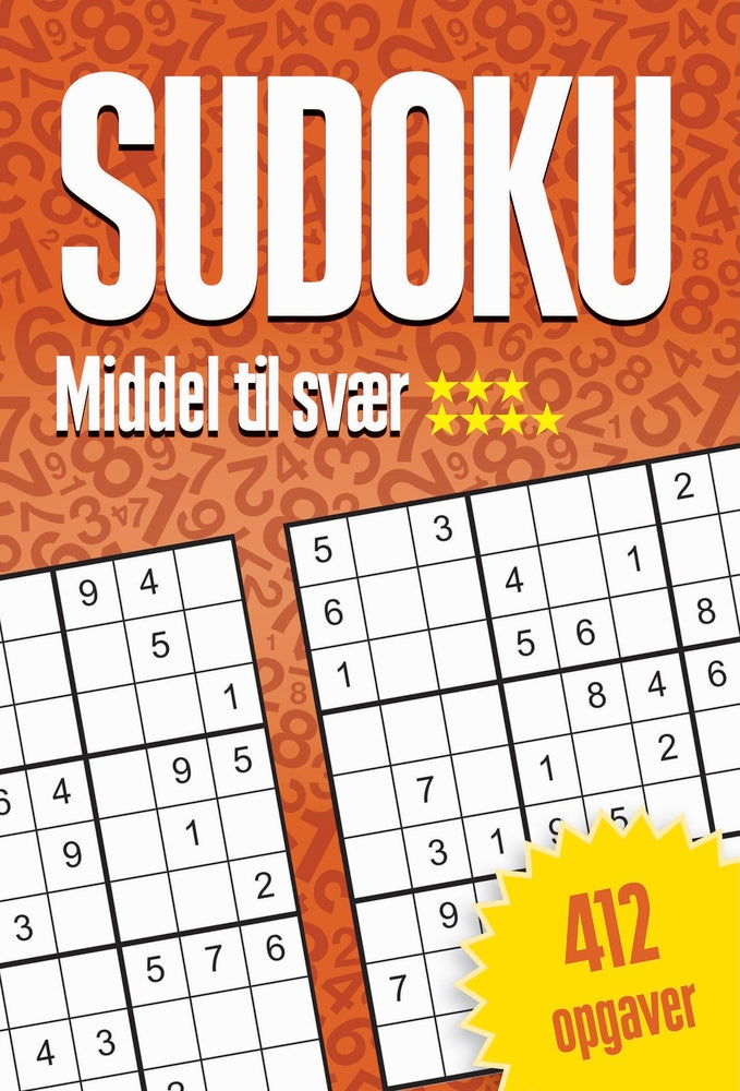 Sudoku - Middel til svær, 412 opgaver