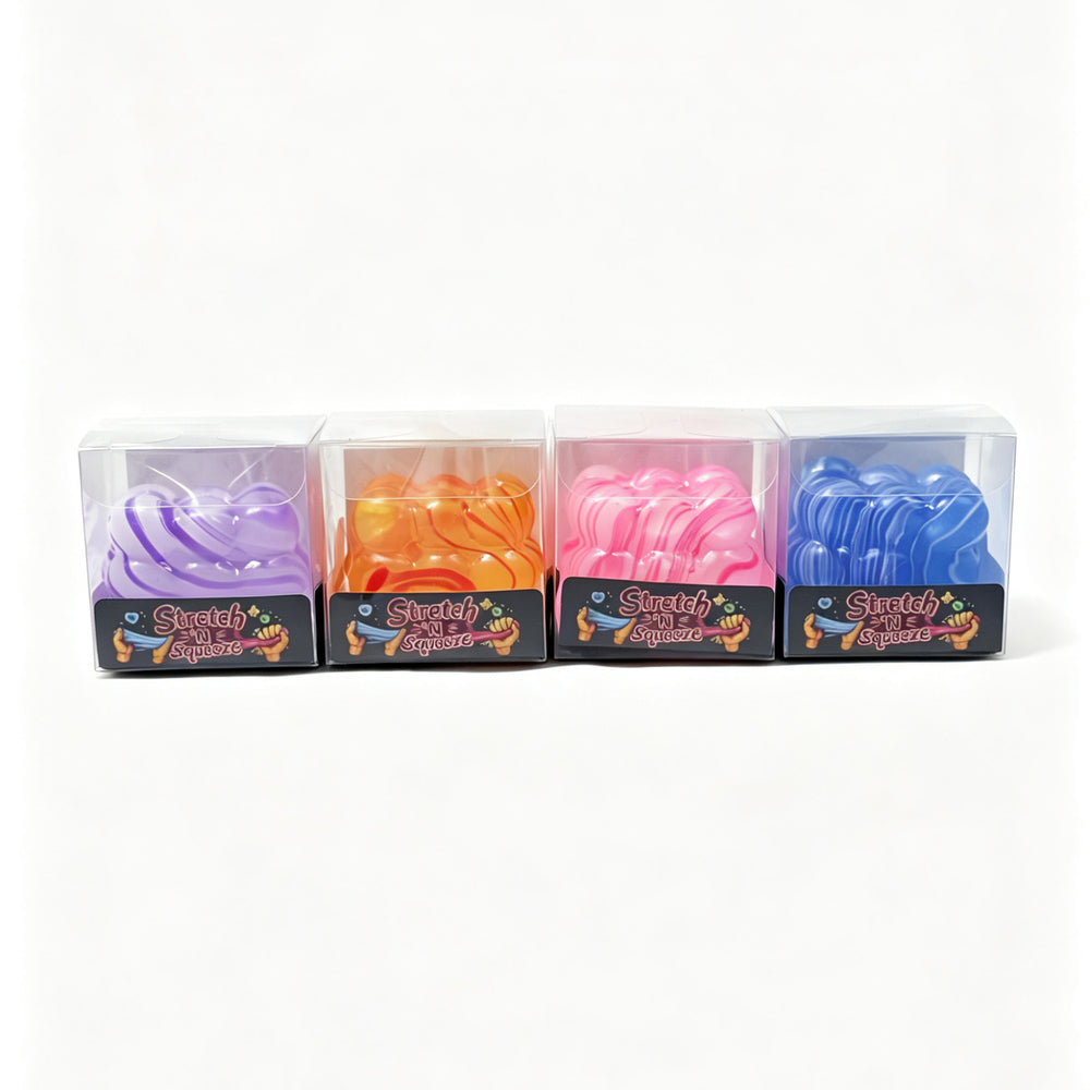 Squishy Terning spiral pink/lilla/blå/gul ss