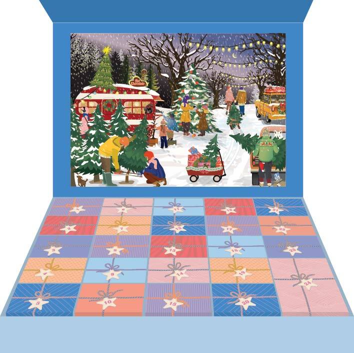 Julekalender Christmas Tree & Snowflakes 1000 brikker