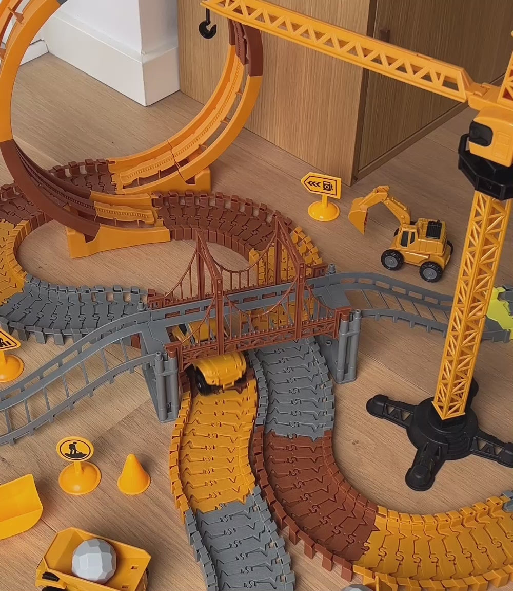 Multi track constructionssæt med 204 dele